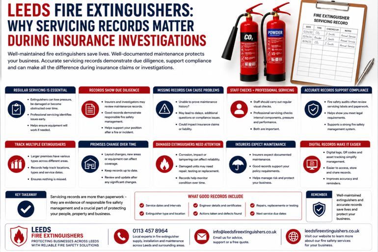 Leeds Fire Extinguishers: Why Fire Extinguisher Servicing Records Matter During Insurance Investigations